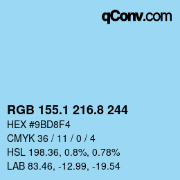 Color code: RGB 155.1 216.8 244 | qconv.com