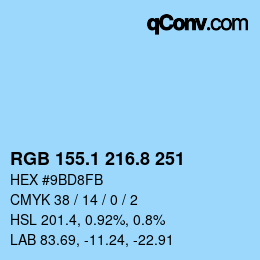 Color code: RGB 155.1 216.8 251 | qconv.com