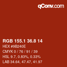 Color code: RGB 155.1 36.8 14 | qconv.com