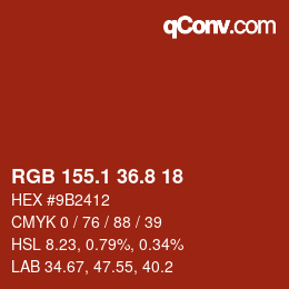 Color code: RGB 155.1 36.8 18 | qconv.com