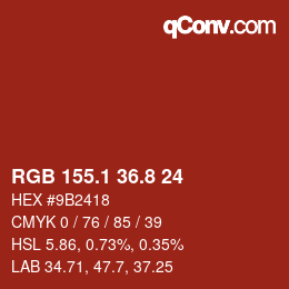 Color code: RGB 155.1 36.8 24 | qconv.com