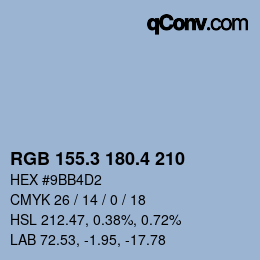 カラーコード: RGB 155.3 180.4 210 | qconv.com