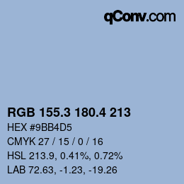カラーコード: RGB 155.3 180.4 213 | qconv.com