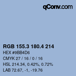 カラーコード: RGB 155.3 180.4 214 | qconv.com