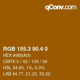 カラーコード: RGB 155.3 90.4 0 | qconv.com
