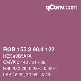 カラーコード: RGB 155.3 90.4 122 | qconv.com