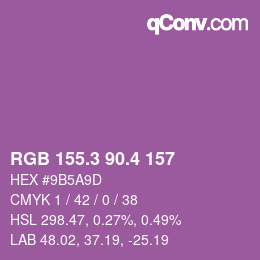 カラーコード: RGB 155.3 90.4 157 | qconv.com