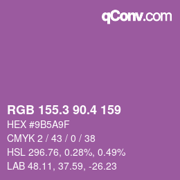 カラーコード: RGB 155.3 90.4 159 | qconv.com