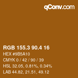 カラーコード: RGB 155.3 90.4 16 | qconv.com