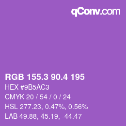 カラーコード: RGB 155.3 90.4 195 | qconv.com