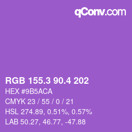 カラーコード: RGB 155.3 90.4 202 | qconv.com