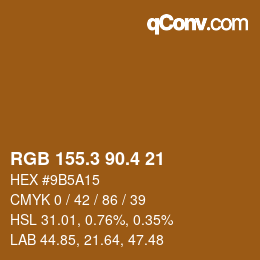 カラーコード: RGB 155.3 90.4 21 | qconv.com
