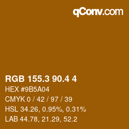 カラーコード: RGB 155.3 90.4 4 | qconv.com