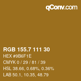 カラーコード: RGB 155.7 111 30 | qconv.com