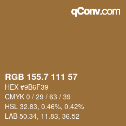 カラーコード: RGB 155.7 111 57 | qconv.com