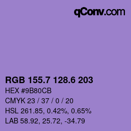 カラーコード: RGB 155.7 128.6 203 | qconv.com