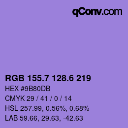 カラーコード: RGB 155.7 128.6 219 | qconv.com