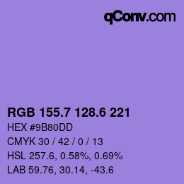 カラーコード: RGB 155.7 128.6 221 | qconv.com