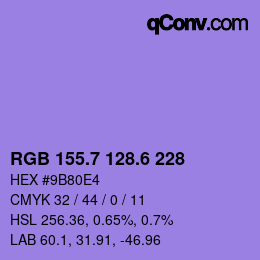 カラーコード: RGB 155.7 128.6 228 | qconv.com