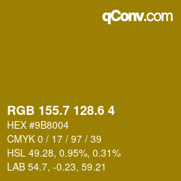 カラーコード: RGB 155.7 128.6 4 | qconv.com