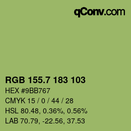 カラーコード: RGB 155.7 183 103 | qconv.com