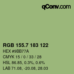カラーコード: RGB 155.7 183 122 | qconv.com