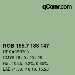 カラーコード: RGB 155.7 183 147 | qconv.com