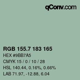 カラーコード: RGB 155.7 183 165 | qconv.com