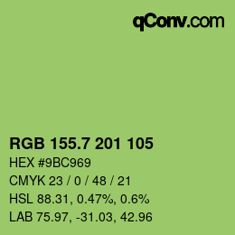 カラーコード: RGB 155.7 201 105 | qconv.com