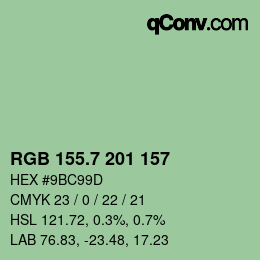 カラーコード: RGB 155.7 201 157 | qconv.com