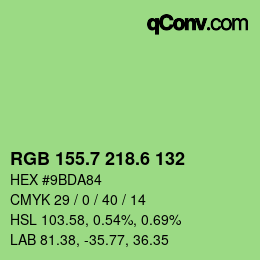 カラーコード: RGB 155.7 218.6 132 | qconv.com