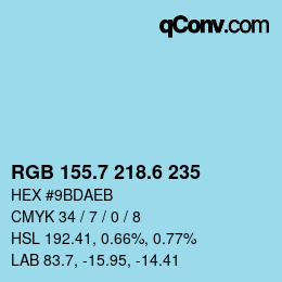 カラーコード: RGB 155.7 218.6 235 | qconv.com