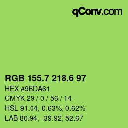 カラーコード: RGB 155.7 218.6 97 | qconv.com