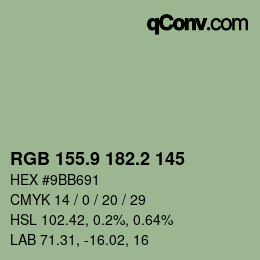 Color code: RGB 155.9 182.2 145 | qconv.com