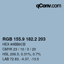 Color code: RGB 155.9 182.2 203 | qconv.com