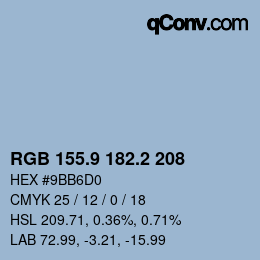 Color code: RGB 155.9 182.2 208 | qconv.com