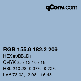 Color code: RGB 155.9 182.2 209 | qconv.com