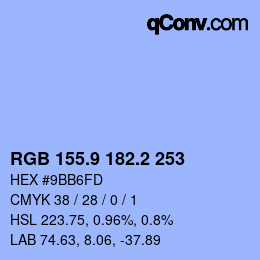 Color code: RGB 155.9 182.2 253 | qconv.com