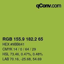 カラーコード: RGB 155.9 182.2 65 | qconv.com