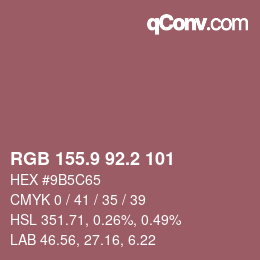 Color code: RGB 155.9 92.2 101 | qconv.com