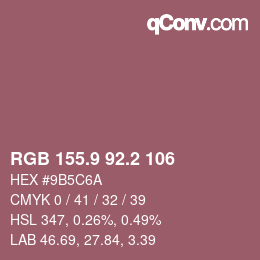 Color code: RGB 155.9 92.2 106 | qconv.com