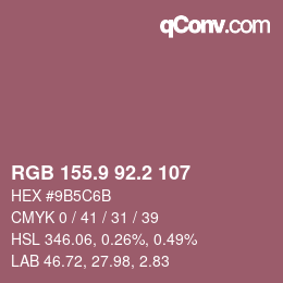 Color code: RGB 155.9 92.2 107 | qconv.com