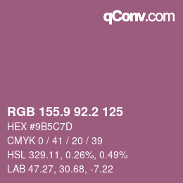 Color code: RGB 155.9 92.2 125 | qconv.com