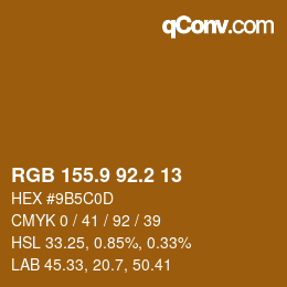 カラーコード: RGB 155.9 92.2 13 | qconv.com