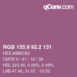Color code: RGB 155.9 92.2 131 | qconv.com