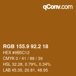 Color code: RGB 155.9 92.2 18 | qconv.com