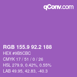 カラーコード: RGB 155.9 92.2 188 | qconv.com