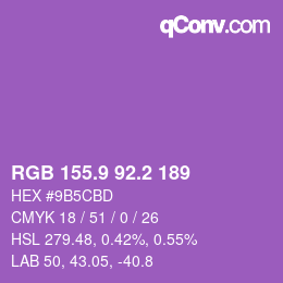 カラーコード: RGB 155.9 92.2 189 | qconv.com