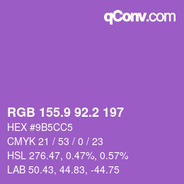 カラーコード: RGB 155.9 92.2 197 | qconv.com