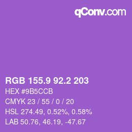カラーコード: RGB 155.9 92.2 203 | qconv.com